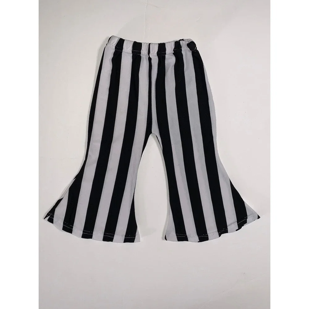 Kids Baby Blossom‎ Black White Stripe Bell Bottom Pants Toddler 12 18M